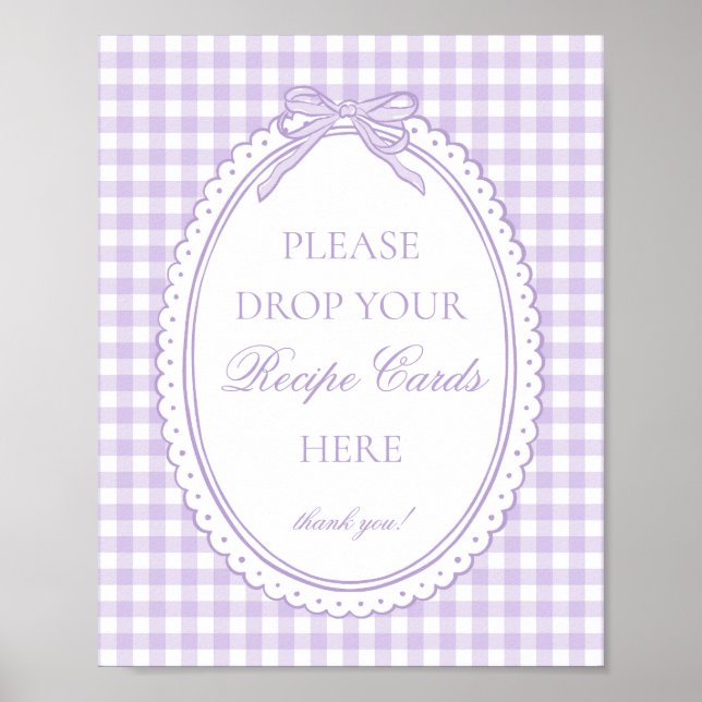 Póster Cinta de encaje de gingham morado Comparte una rec (Frente)