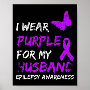 Póster Cinta de Epilepsia Llevo Morado Por Mi Esposo