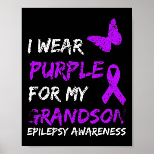 Póster Cinta de epilepsia uso morado por mi nieto