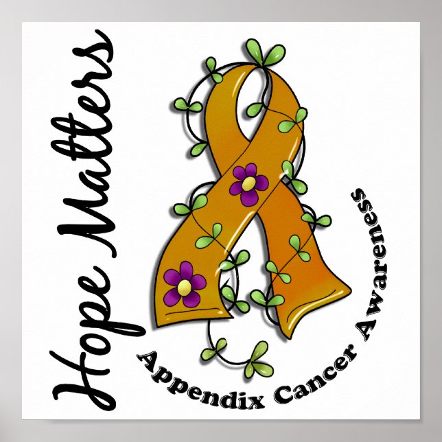 Póster Cinta de flores 4 Esperanza importa Apéndice Cánce (Frente)