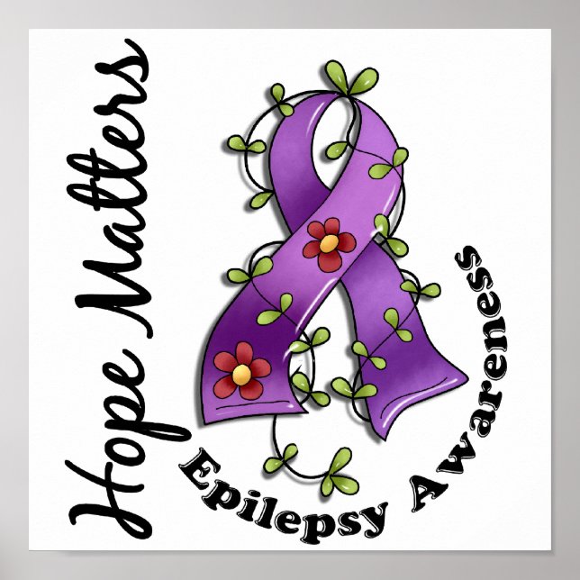 Póster Cinta de Flores 4 Esperanza Importa Epilepsia (Frente)