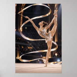 Póster Cinta de Gimnasia Rítmica Gimnasta Femenina Actuac