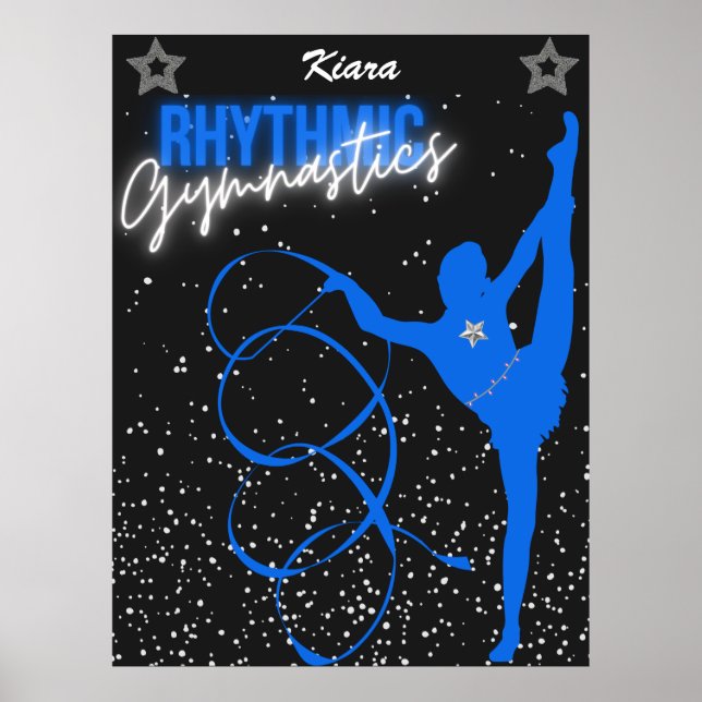 Póster Cinta de gimnasia rítmica y estrellas (Frente)