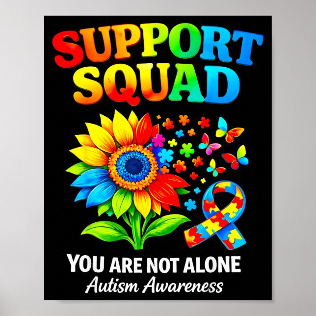 Póster Cinta de girasol de concienciación sobre el autism (Frente)