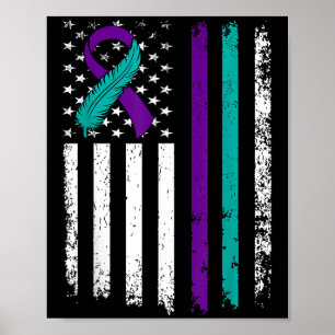 Póster Cinta de la bandera americana de concienciación so