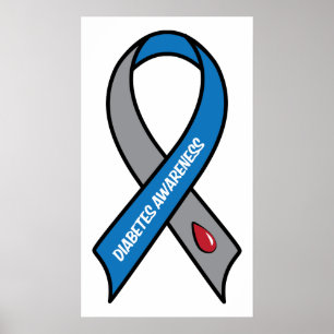 Póster Cinta de la conciencia de la diabetes