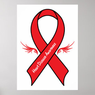 Póster Cinta de la conciencia de la enfermedad cardíaca