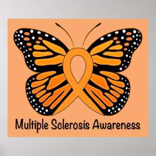 Póster Cinta de la conciencia de la esclerosis múltiple
