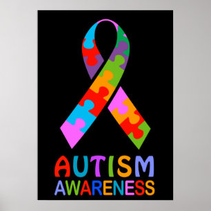 Póster Cinta de la conciencia del autismo
