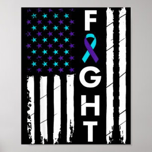 Póster Cinta de lucha bandera americana prevención concie