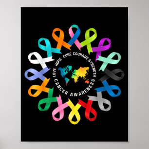 Póster Cinta de lucha contra el cáncer de concienciación