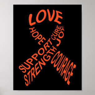 Póster Cinta de lucha contra el cáncer de leucemia