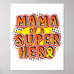 Póster Cinta de Mamá de Cáncer Infantil de una Familia de