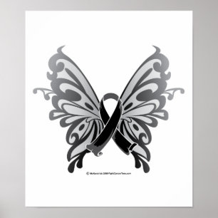 Póster Cinta de mariposa de cáncer de piel