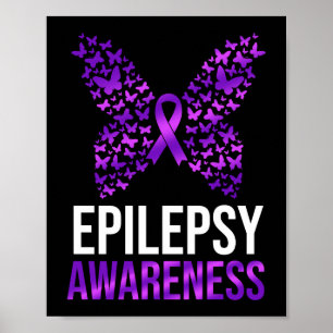 Póster Cinta de mariposa de conciencia sobre la epilepsia
