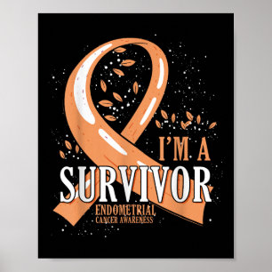 Póster Cinta de melocotón superviviente de cáncer concien