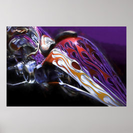 PÓSTER CINTA DE MOTOCICLETA DE CHOPPER DE UN DRAGÓN