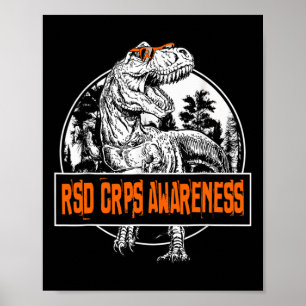 Póster Cinta de Naranja de dinosaurios RSD CRPS de sensib