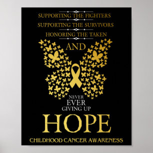 Póster Cinta de oro de concienciación sobre el cáncer inf