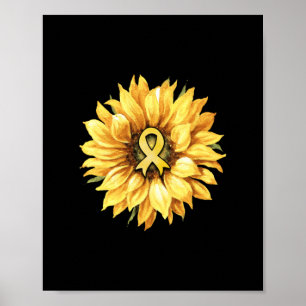 Póster Cinta de oro de girasol para la sensibilización s