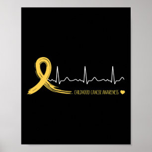 Póster Cinta de oro del latido de la conciencia del cánce