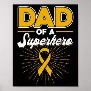 Póster Cinta de Padre de Cáncer Infantil de un Superhéroe
