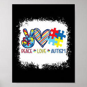 Póster Cinta de Paz Amor Conciencia del Autismo Acepta Am