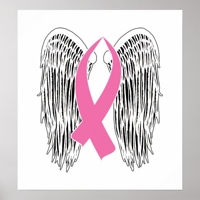 Póster Cinta de sensibilización alada (rosa) (Frente)