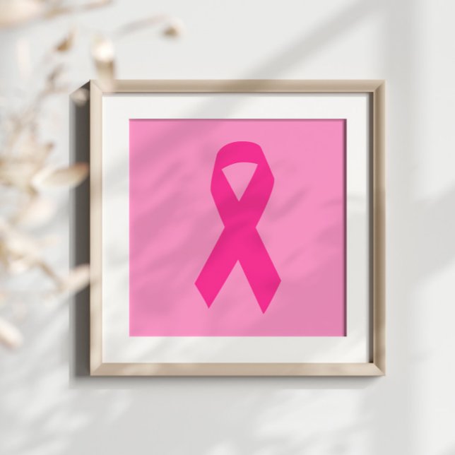 Póster Cinta de sensibilización rosa (October Breast Cancer Awareness Pink Ribbon Poster)
