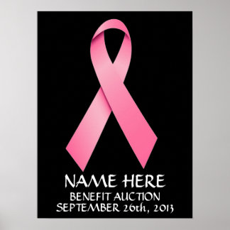 Póster Cinta de Subasta de Beneficio del Cáncer de Mama