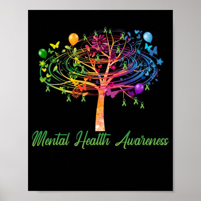 Póster Cinta del árbol de sensibilización sobre la salud  (Frente)