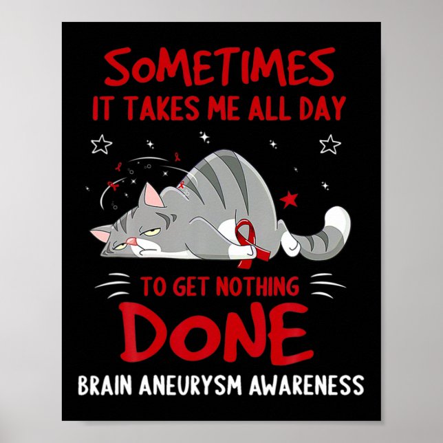 Póster Cinta del gato de sensibilización sobre el neurali (Frente)