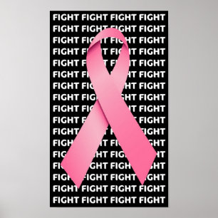 Póster Cinta del rosa del cáncer de pecho de la lucha