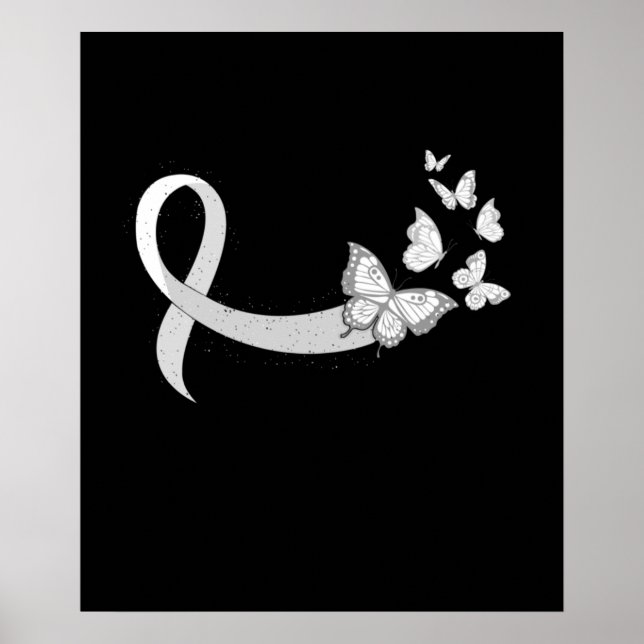 Póster Cinta gris mariposa Mes de Concienciación sobre el (Frente)