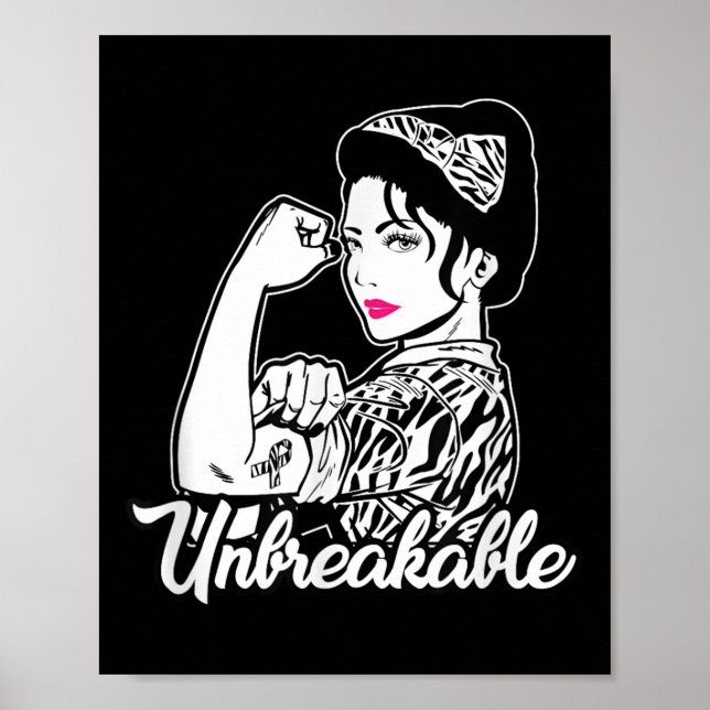 Póster Cinta inquebrantable contra el cáncer de carcinoid (Frente)