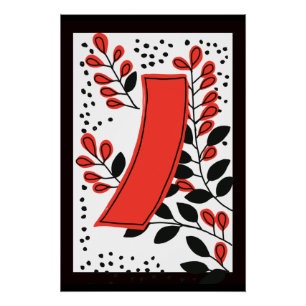 Póster Cinta japonesa Hanafuda Art -Julio