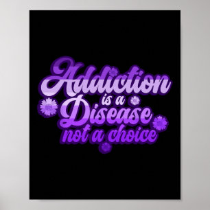 Póster Cinta Morada de Conciencia de Sobredosis Adicción