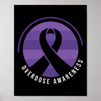 Póster Cinta Morada de Conciencia de Sobredosis Adicción 