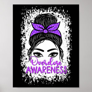 Póster Cinta Morada de Conciencia de Sobredosis Adicción