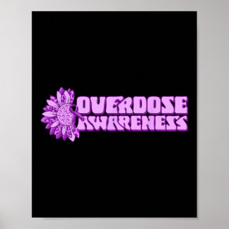 Póster Cinta Morada de Conciencia de Sobredosis Adicción 
