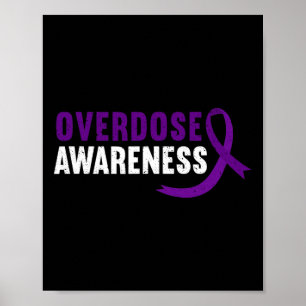 Póster Cinta Morada de Conciencia sobre Sobredosis Adicci
