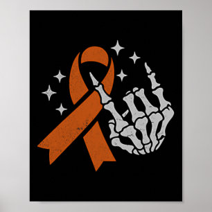 Póster Cinta naranja de concientización sobre el cáncer d