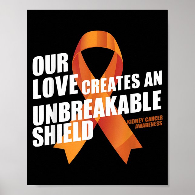 Póster Cinta Naranja de Concientización sobre el Cáncer d (Frente)