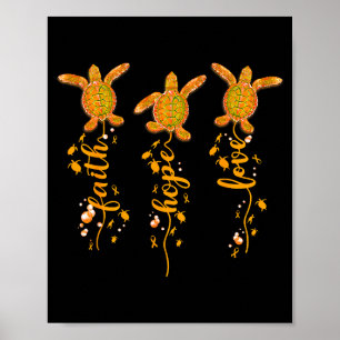 Póster Cinta Naranja Fe Esperanza Amor Tortuga Conciencia