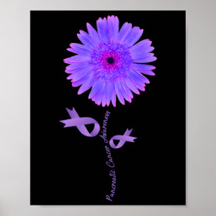 Póster Cinta púrpura Chamomile Cáncer Pancreático