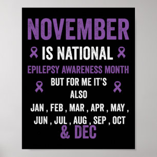 Póster Cinta púrpura para la sensibilización a la epileps