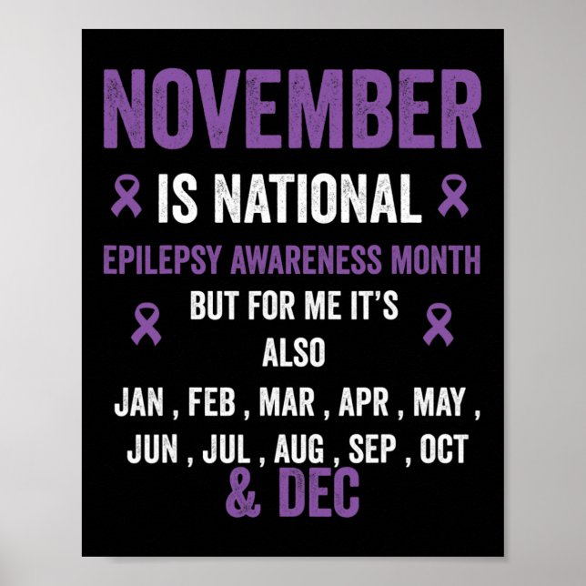 Póster Cinta púrpura para la sensibilización a la epileps (Frente)