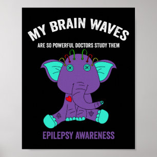 Póster Cinta púrpura para la sensibilización a la epileps