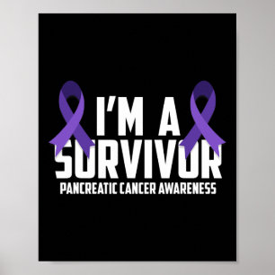 Póster Cinta Púrpura Soy Sobreviviente De Cáncer Pancreát