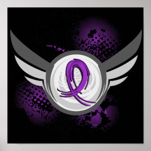 Póster Cinta Púrpura Y Fibrosis Quística De Alas